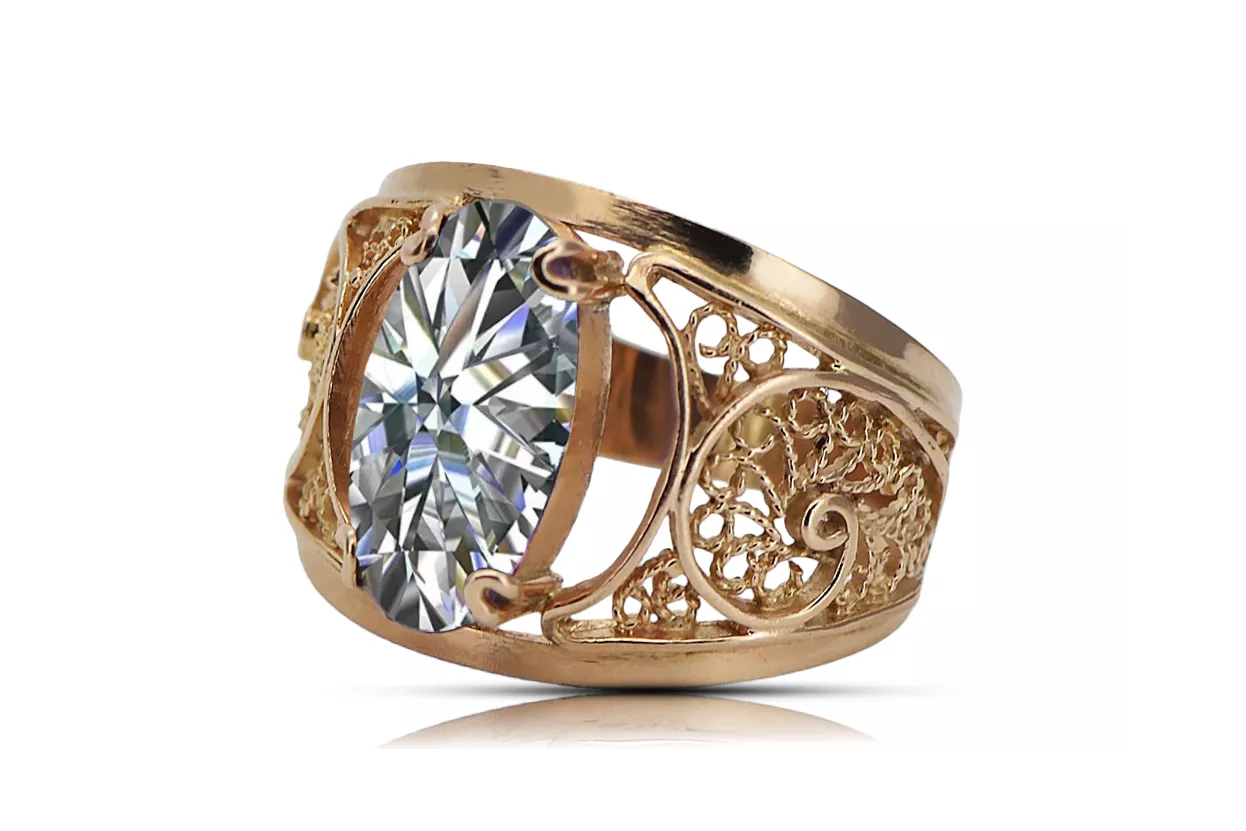 Original Vintage 14K Rose Gold Zircon Ring Vintage craft vrc057r Original Vintage 14K Rose Gold Zircon Ring Vintage craft vrc057r